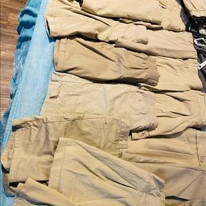 Size 16 girls khaki school uniform skirts